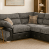 Logan Sofa Black Grey Large Corner