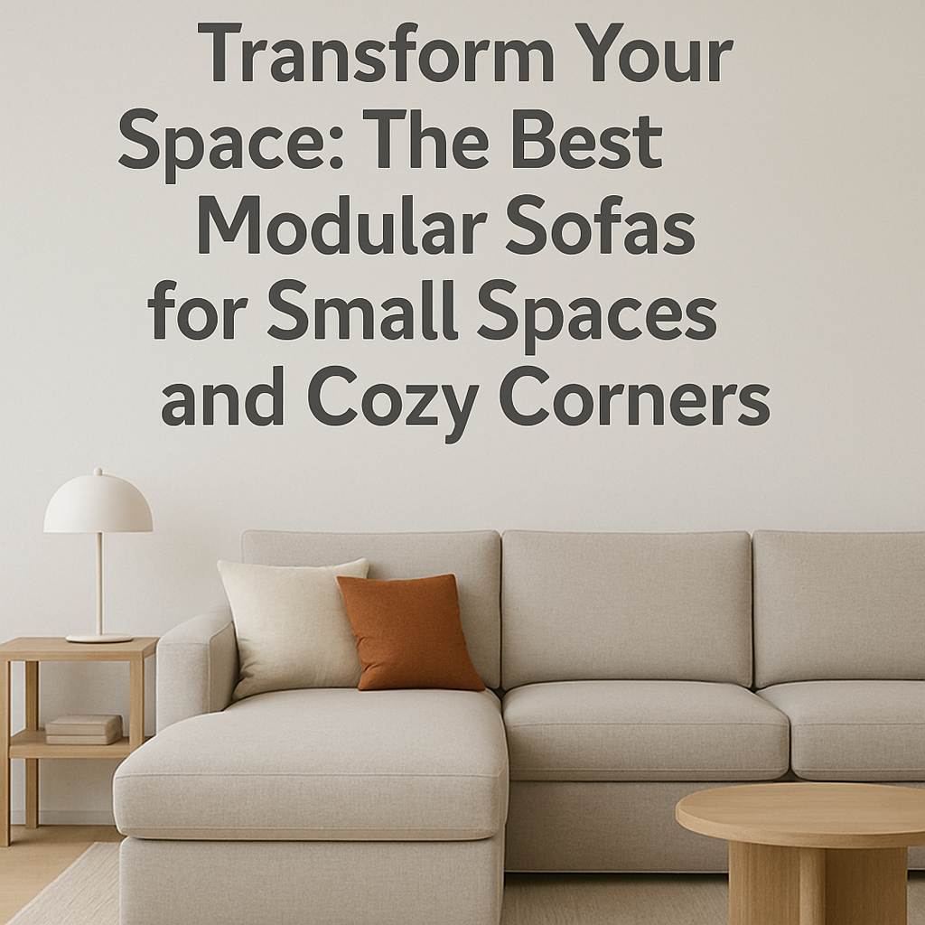 Transform your space with a cozy modular sofa featuring a light fabric, complemented by decorative cushions and a minimalist side table, emphasizing comfort and style for small living areas.