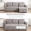 Modern linen-look sofa bed for small living rooms