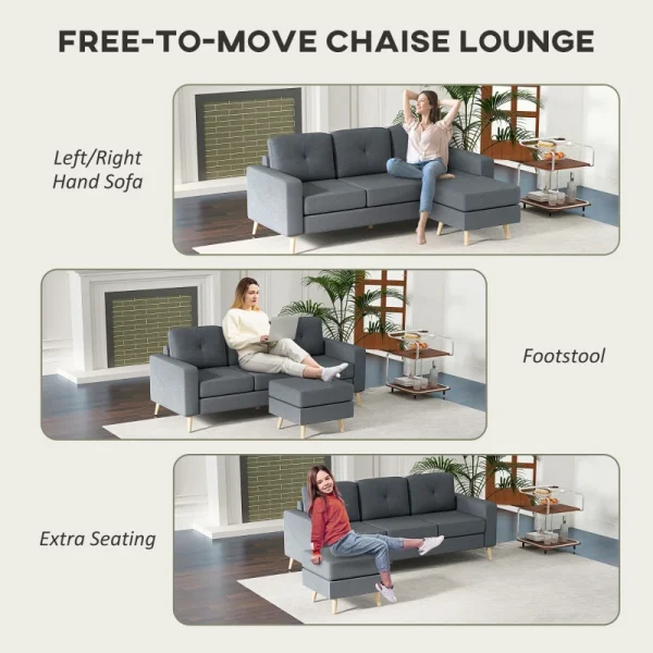 Space-saving HOMCOM sofa for small living rooms and apartments