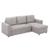 Light grey L-shaped sofa bed with storage – HOMCOM