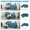 Compact HOMCOM sofa for small spaces with soft corduroy fabric