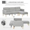 Compact sectional sofa bed for small space living