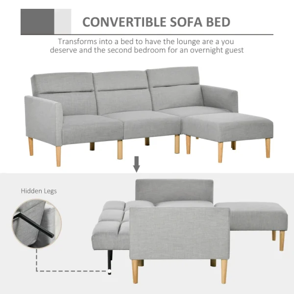 Compact sectional sofa bed for small space living