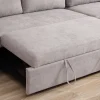 Stylish light grey fabric sofa bed for modern apartments