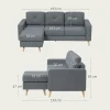 Comfortable 3-seater sectional sofa with tufted back cushions