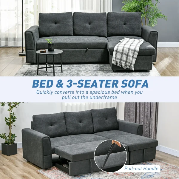Spacious L-shaped sectional sofa with under-seat storage open