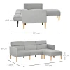 HOMCOM sofa bed set with wooden legs and soft padded cushions