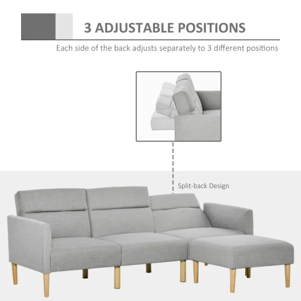 Versatile HOMCOM sleeper sofa with spacious footrest