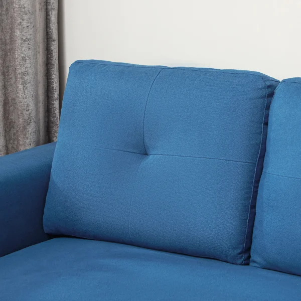Side view of HOMCOM sofa bed showing armrest and chaise