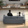 Dark grey HOMCOM 3-seater couch with breathable upholstery and sturdy frame
