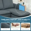 Small space-friendly modular sofa in breathable corduroy upholstery