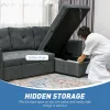 Pull-out sofa bed for guests in modern living room setting