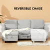 Reversible Chaise Lounge Sofa Bed Grey