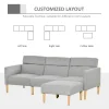 Modern light grey fabric sofa with reclining backrest settings