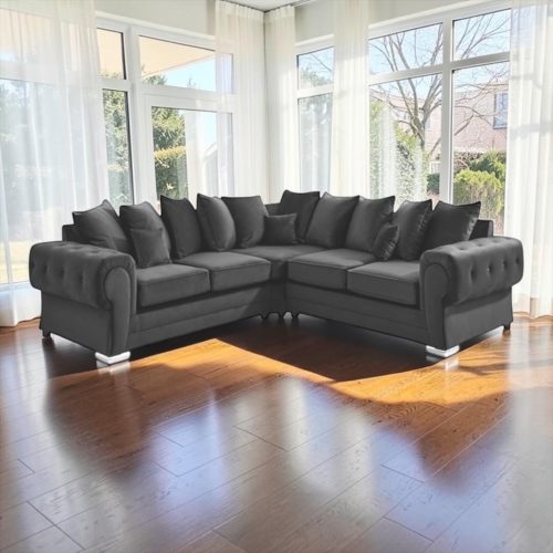 Large black corner sofa sofa